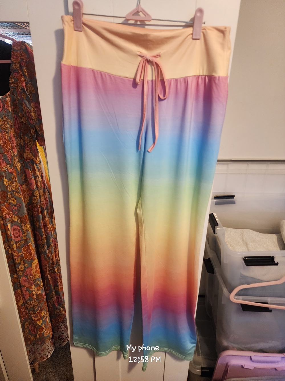 Rainbow Ombre Lounge Pants with Drawstring Waist